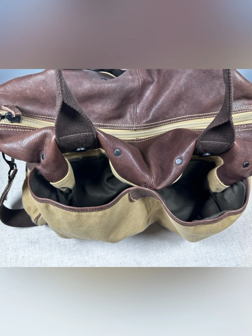Fossil Large Cargo Duffel Canvas Leather